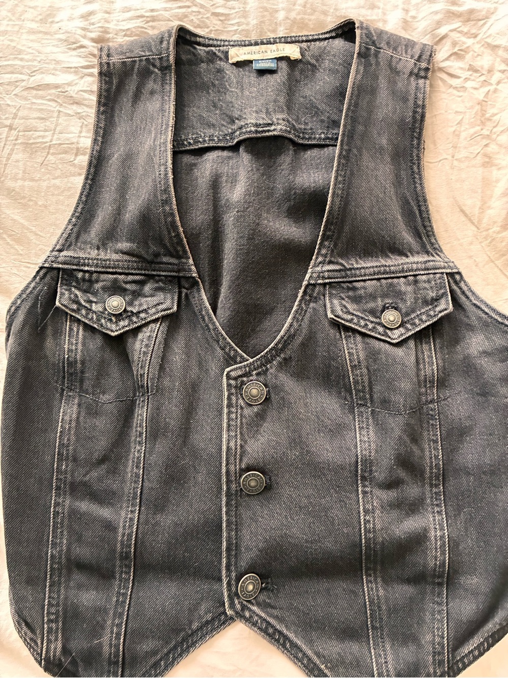 American Eagle Outfitters  denim vest washed black.
